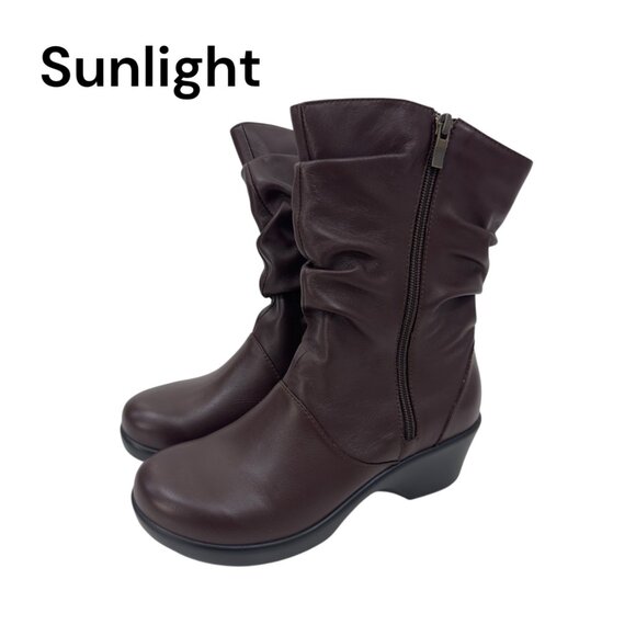 Alegria IVY-642 Womens Brown Mid-Calf Boots Side Zipper Soft Leather Upper SZ 36 - Picture 1 of 9